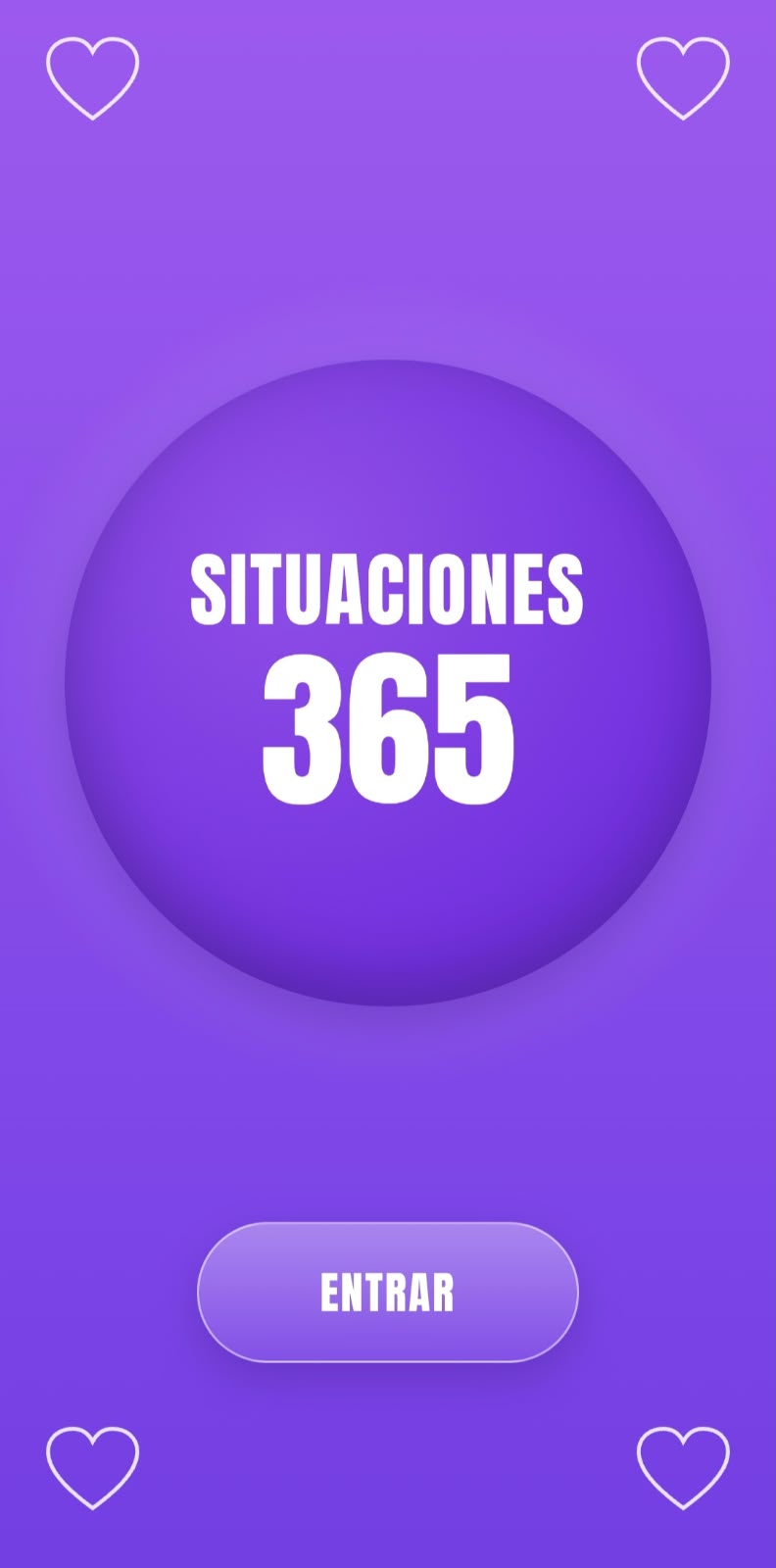Pantalla de inicio de Situaciones 365