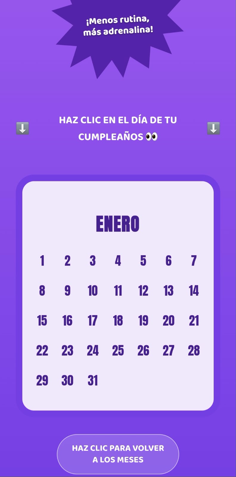 Calendario del mes con todos los días